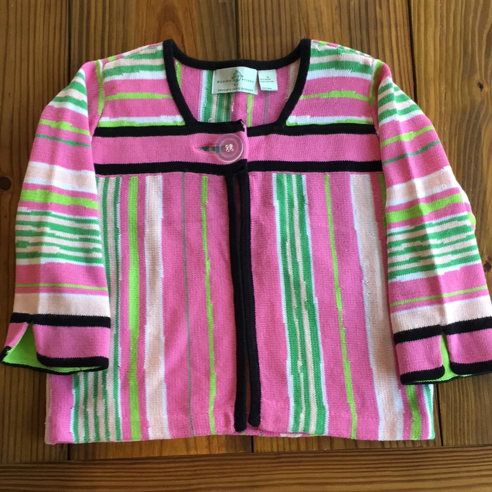 Philip & Jane Gordon One Button Knit Cardigan, EUC